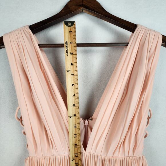 Free People x Fame & Partners Allegra Long Pleated Dress Pink Women’s SZ 8 - Picture 12 of 16